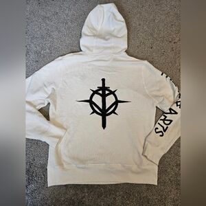 Pagan Symbols Embroided White Hoodie size Medium